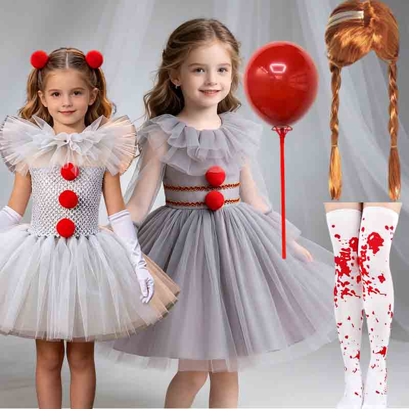 Baby Clothing Europe - Fantasia de Palhaço Maléfico com Tutu