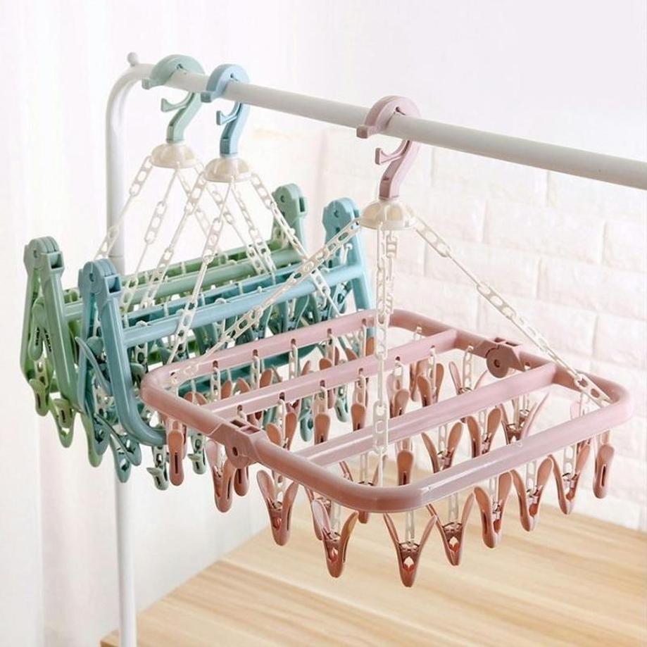 1 Pcs 32 Clips Folding Clothes - Baby Clothing Drying Rack avaliação e preço
