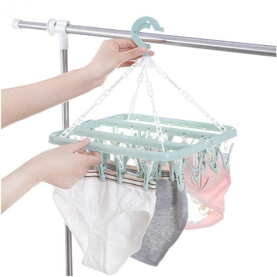 1 Pcs 32 Clips Folding Clothes - Baby Clothing Drying Rack avaliação e preço